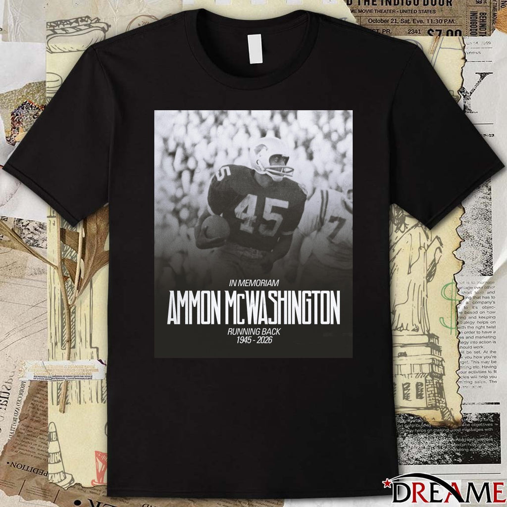 In Memoriam Ammon Mcwashington Running Back 1945-2026 t-shirt