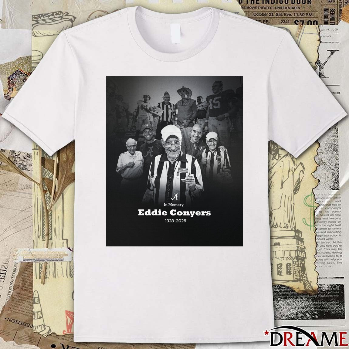 In Memory Eddie Conyers Crimson Tide Legend 1928 – 2026 Poster t-shirt