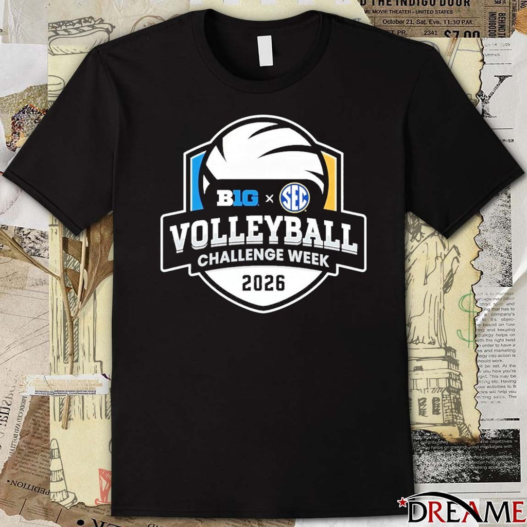 Inaugural Big Ten SEC Volleyball Challenge 2026 Logo t-shirt
