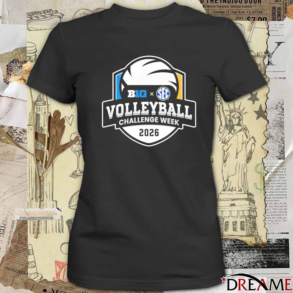 Inaugural Big Ten SEC Volleyball Challenge 2026 Logo t-shirt