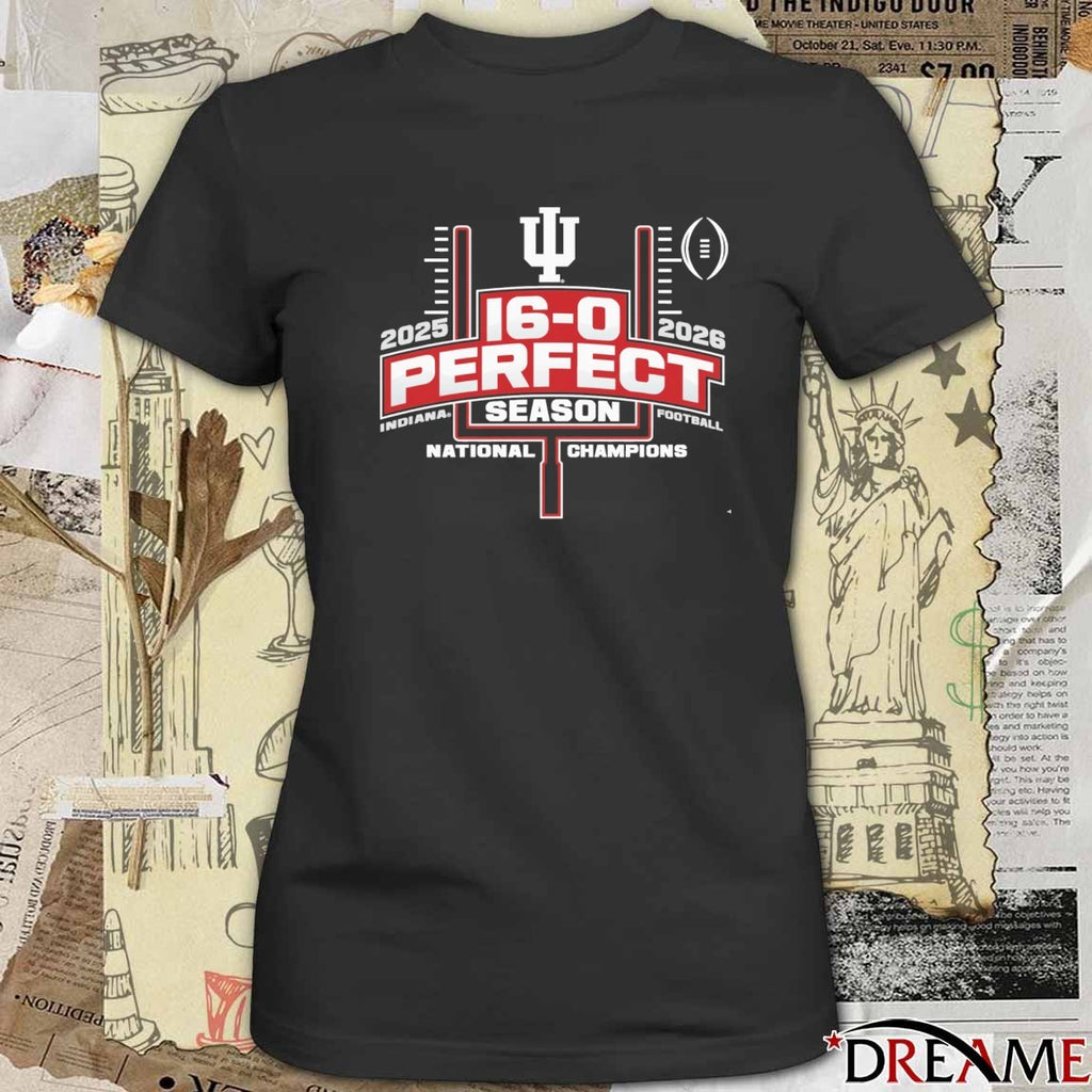 Indiana University Hoosiers Football 2025 Undefeated National Champions 16 – 0 Perfect Season t-shirt