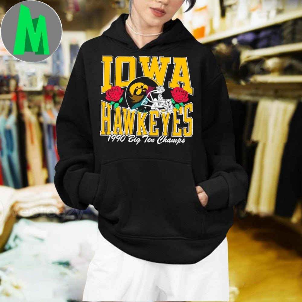 Iowa 1990 Big Ten Logo Football Helmet Shirt
