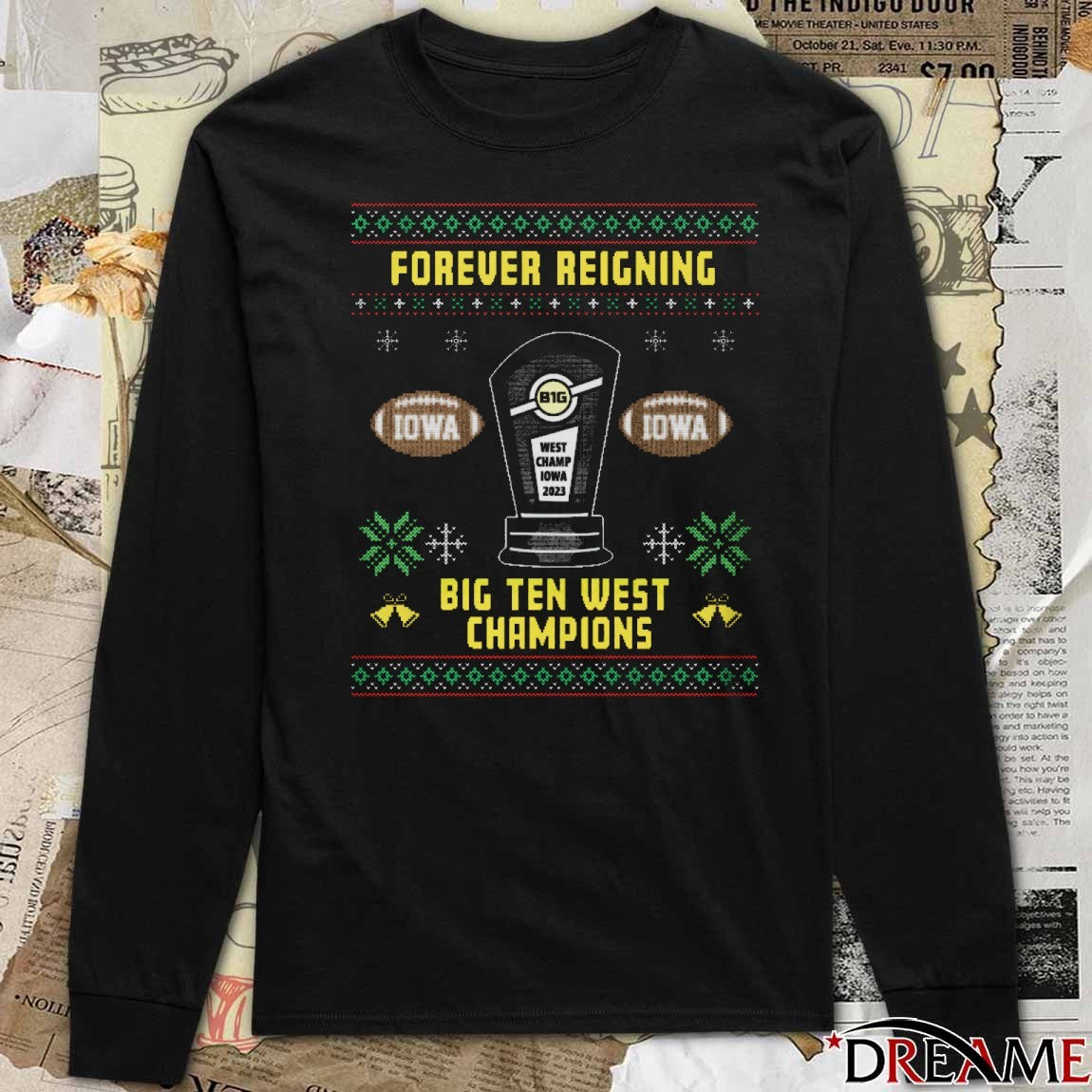 Iowa Forever Reigning Big Ten West Champions Ugly Christmas Sweater 2025 t-shirt