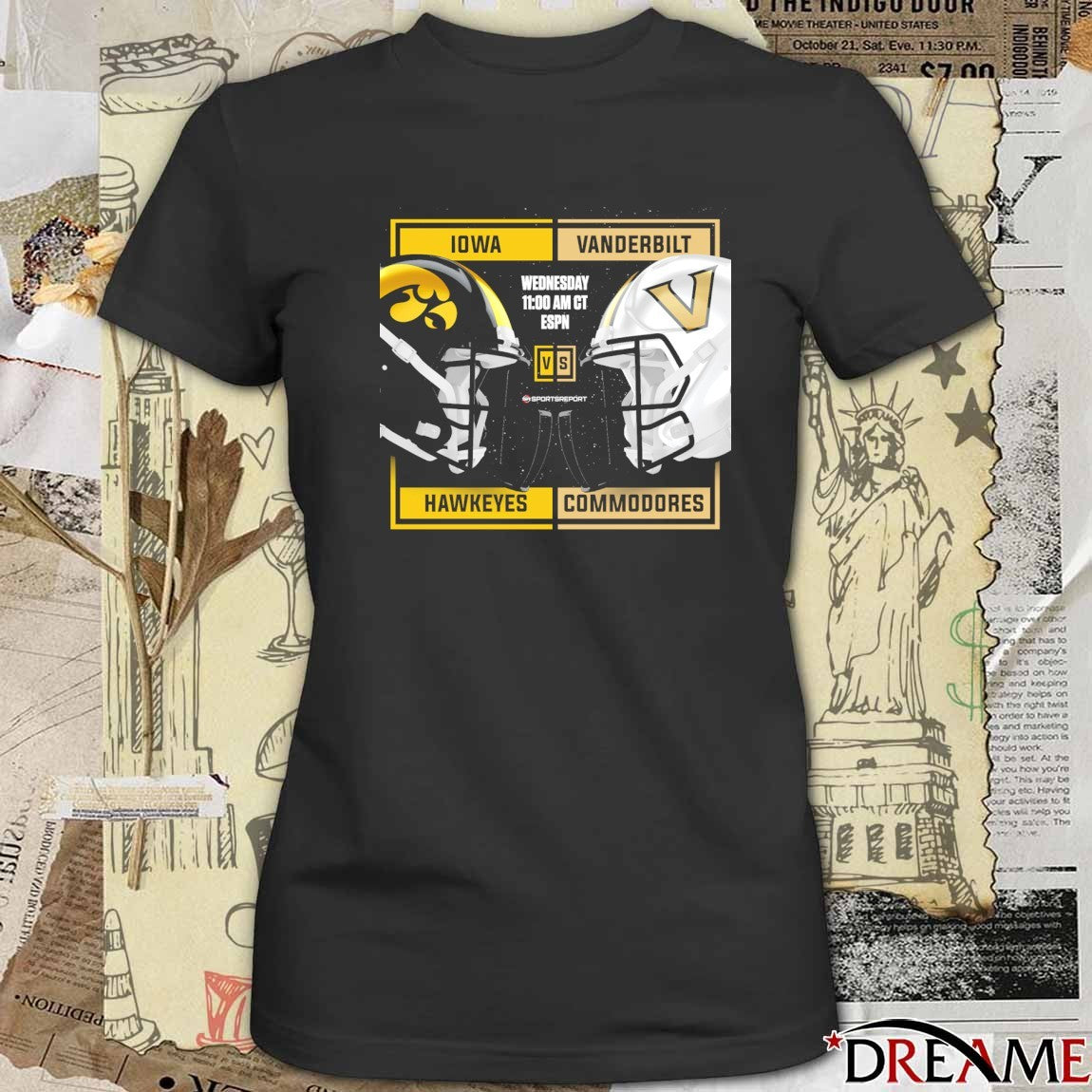 Iowa Hawkeyes Vs Vanderbilt Commodores 2025 ReliaQuest Bowl Head To Head Helmets t-shirt