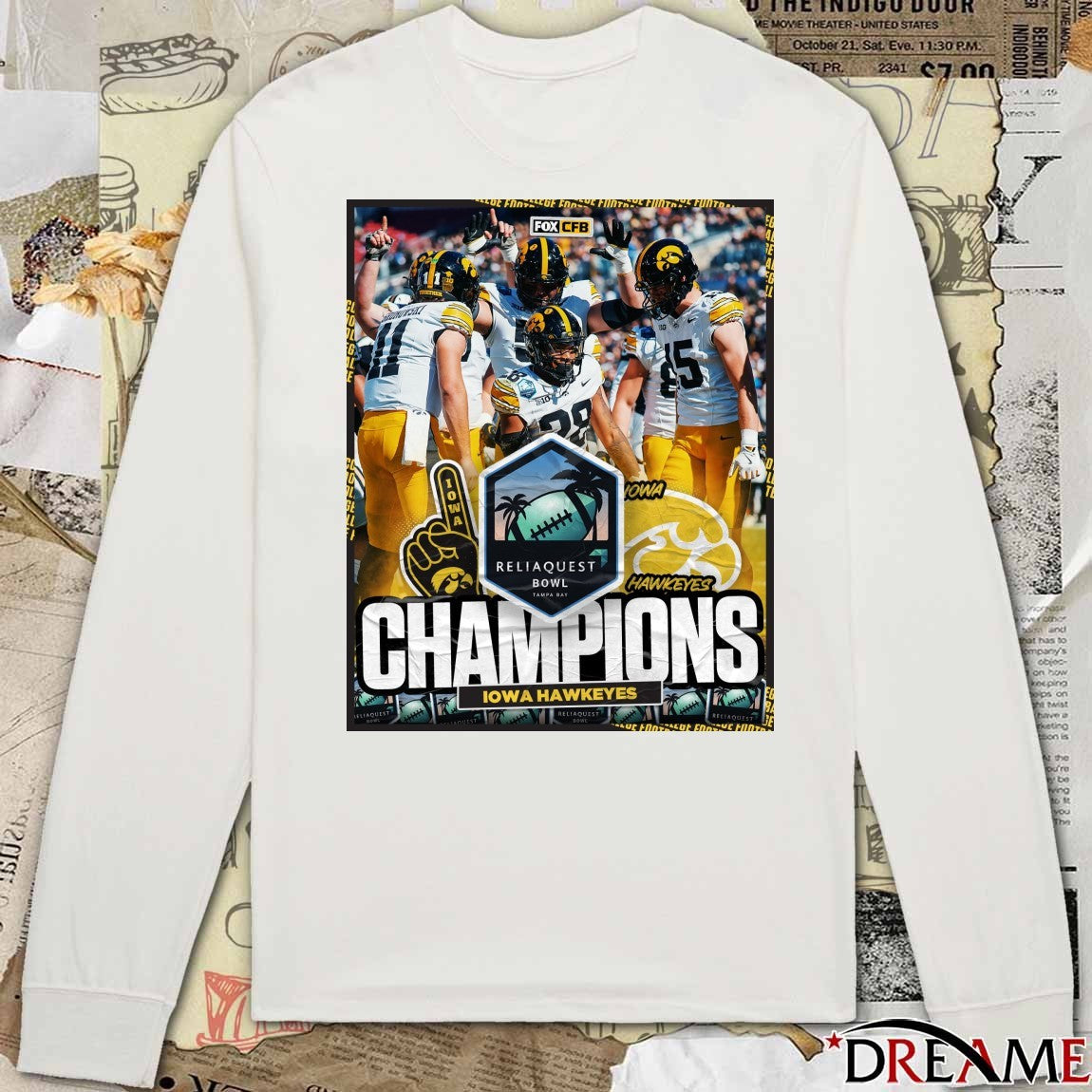 Iowa Hawkeyes defeated Vanderbilt Commodores 2025 ReliaQuest Bowl Tampa Bay Champions Poster t-shirt