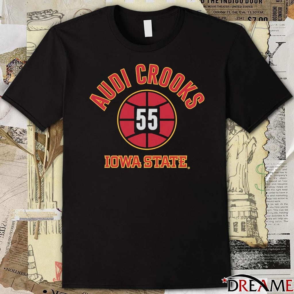 Iowa State Cyclones Basketball Audi Crooks Name Number Ball 55 t-shirt
