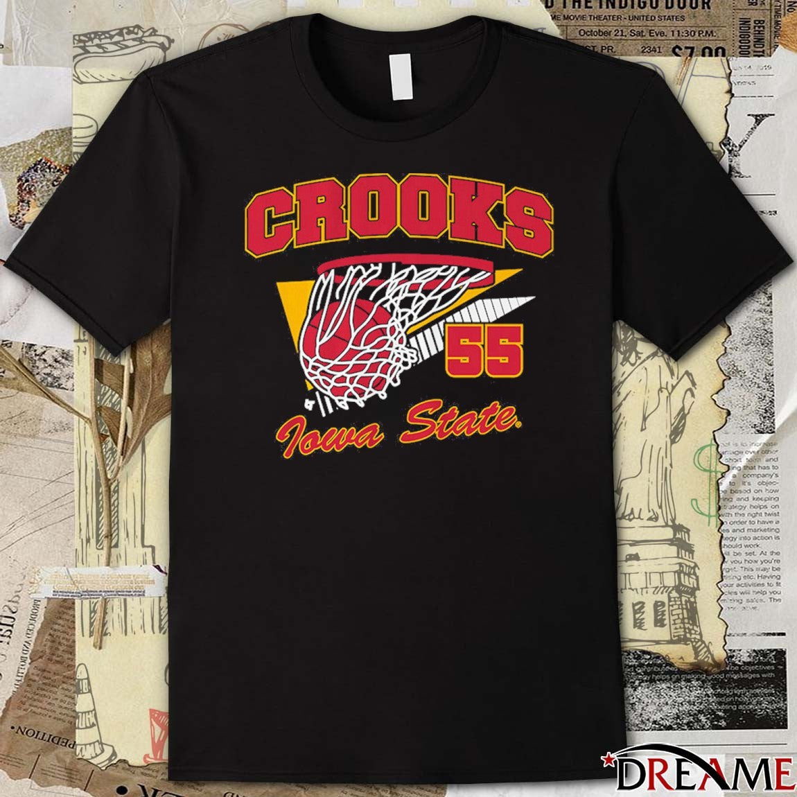 Iowa State Cyclones Basketball Audi Crooks Retro Swish t-shirt