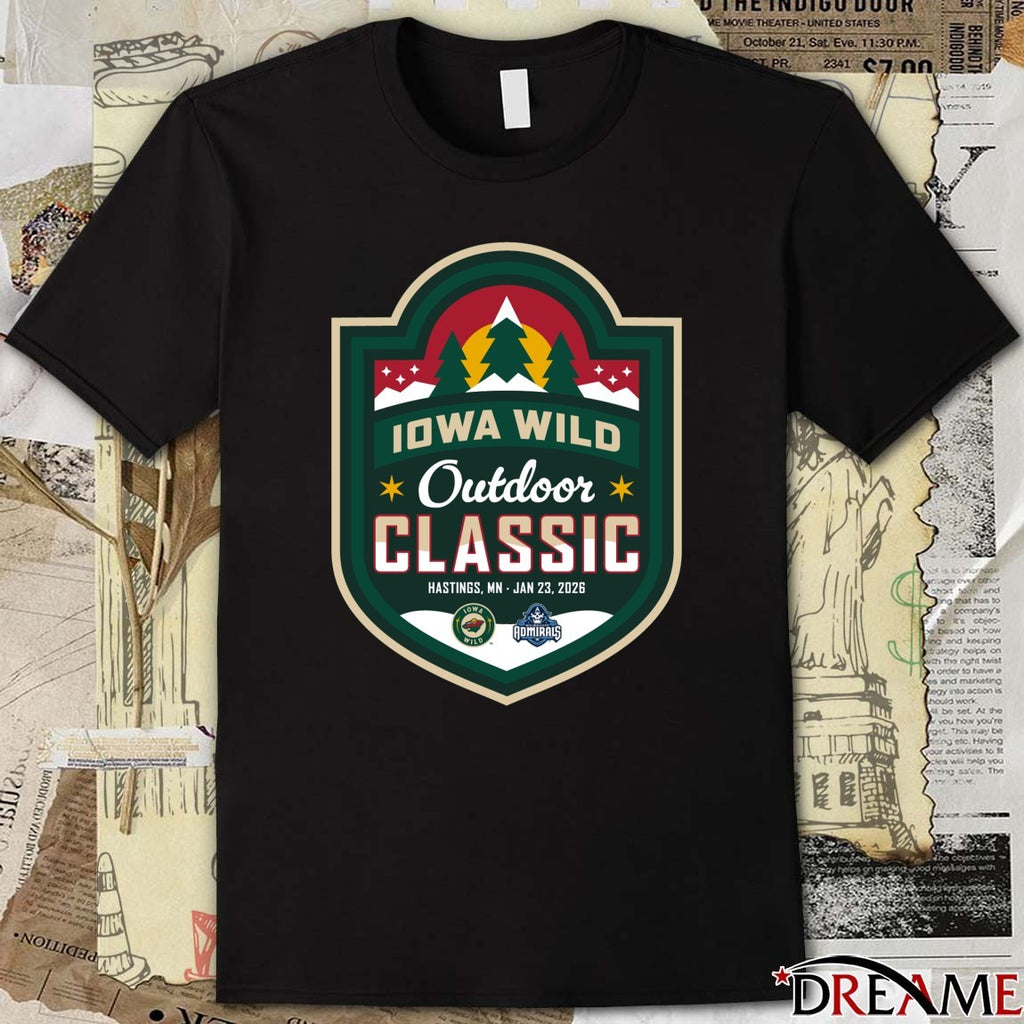 Iowa Wild Outdoor Classic Hastings MN January 23, 2026 Logo t-shirt