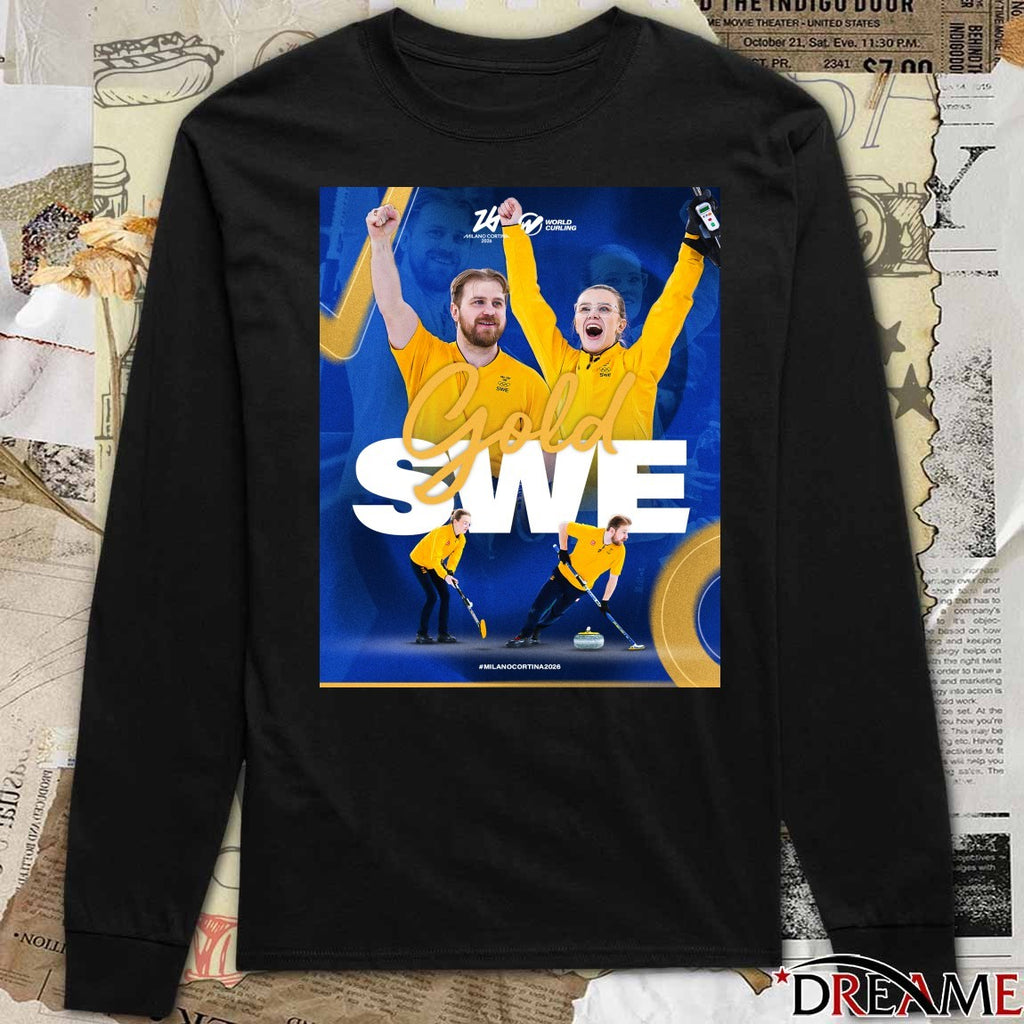 Isabella and Rasmus Wranå World Curling Gold SWE Milano Cortina 2026 Poster t-shirt