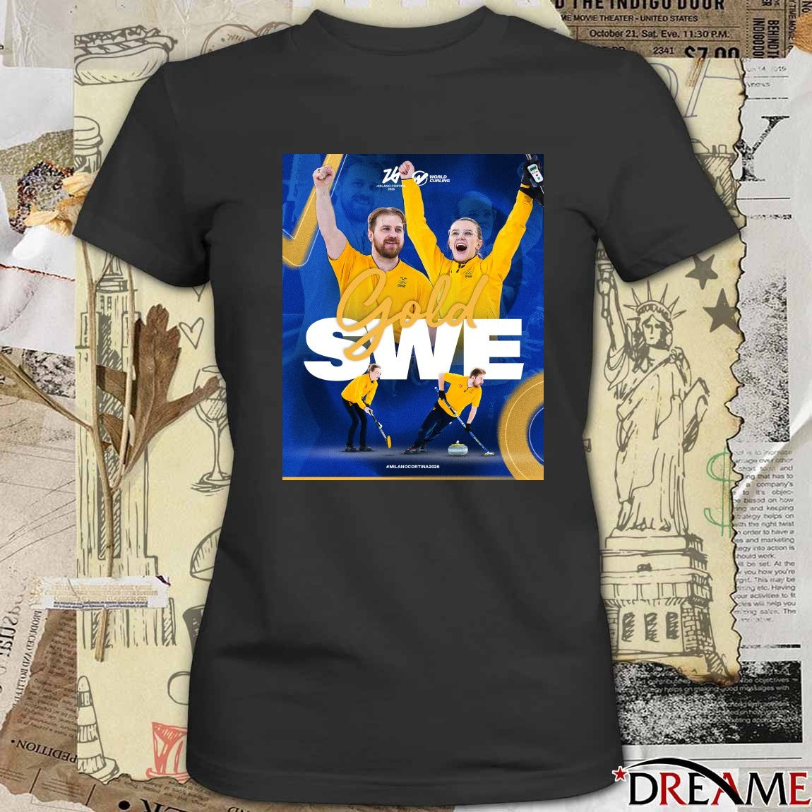 Isabella and Rasmus Wranå World Curling Gold SWE Milano Cortina 2026 Poster t-shirt