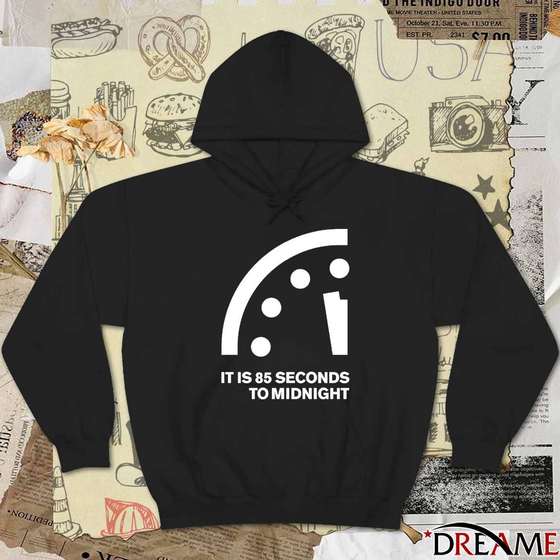 It Is 85 Seconds To Midnight Doomsday Clock t-shirt