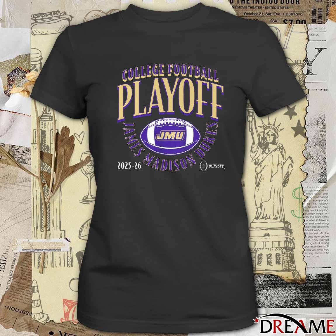 JMU James Madison Dukes Football 2025-26 College Football Playoff Curve t-shirt