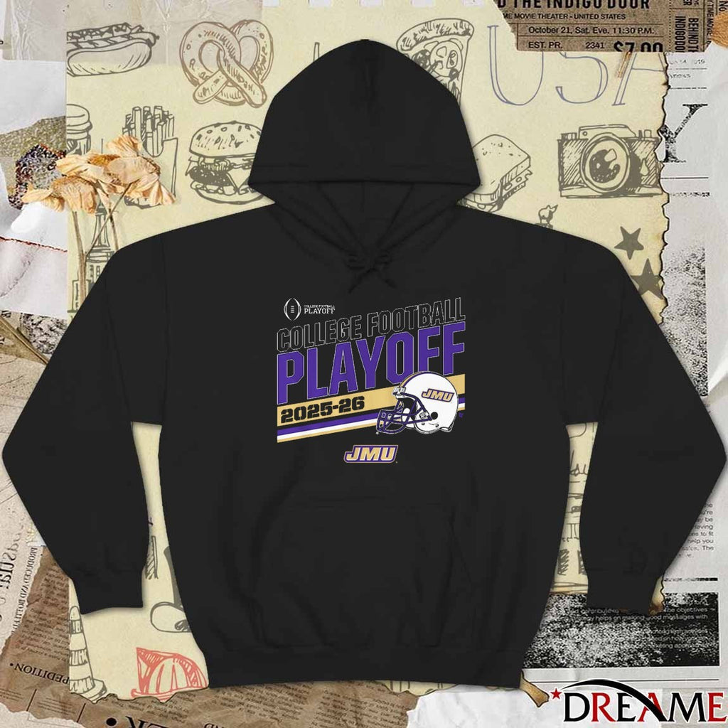 JMU James Madison Dukes Football 2025-26 College Football Playoff Stripe Helmet t-shirt