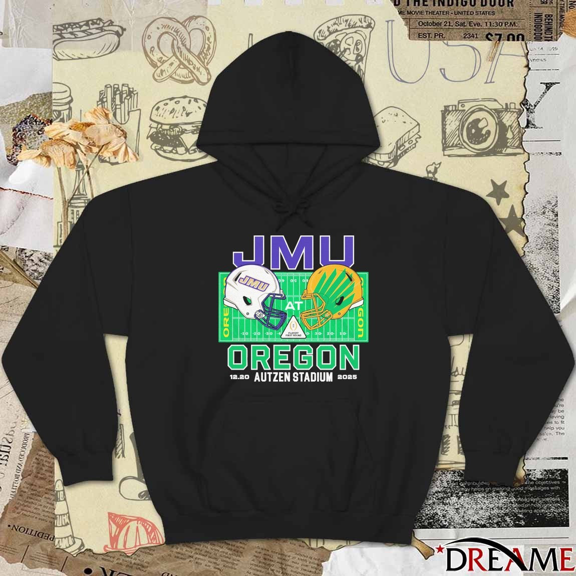JMU vs. Oregon 2025 College Football Playoff 12.20 Autzen Stadium t-shirt