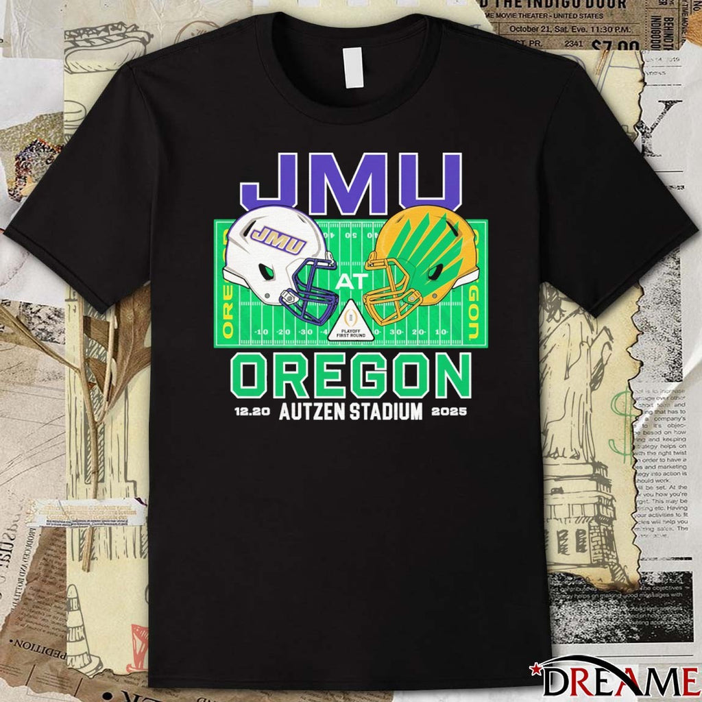 JMU vs. Oregon 2025 College Football Playoff 12.20 Autzen Stadium t-shirt
