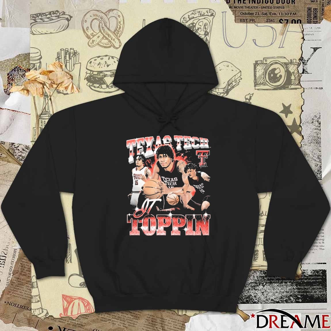 JT Toppin Texas Tech Red Raiders Basketball 90s NCAA t-shirt