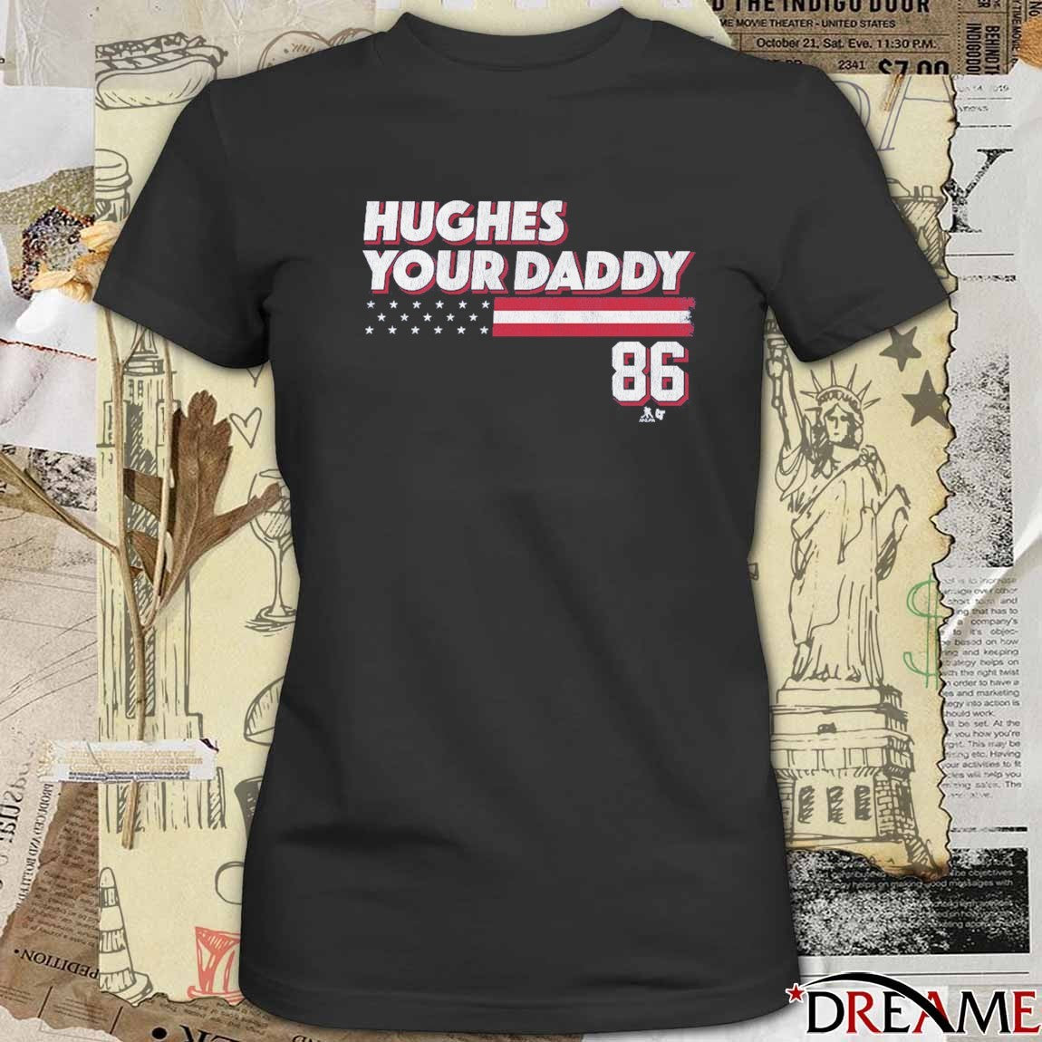 Jack Hughes Your Daddy 86 Stars and Stripes USA Hockey t-shirt
