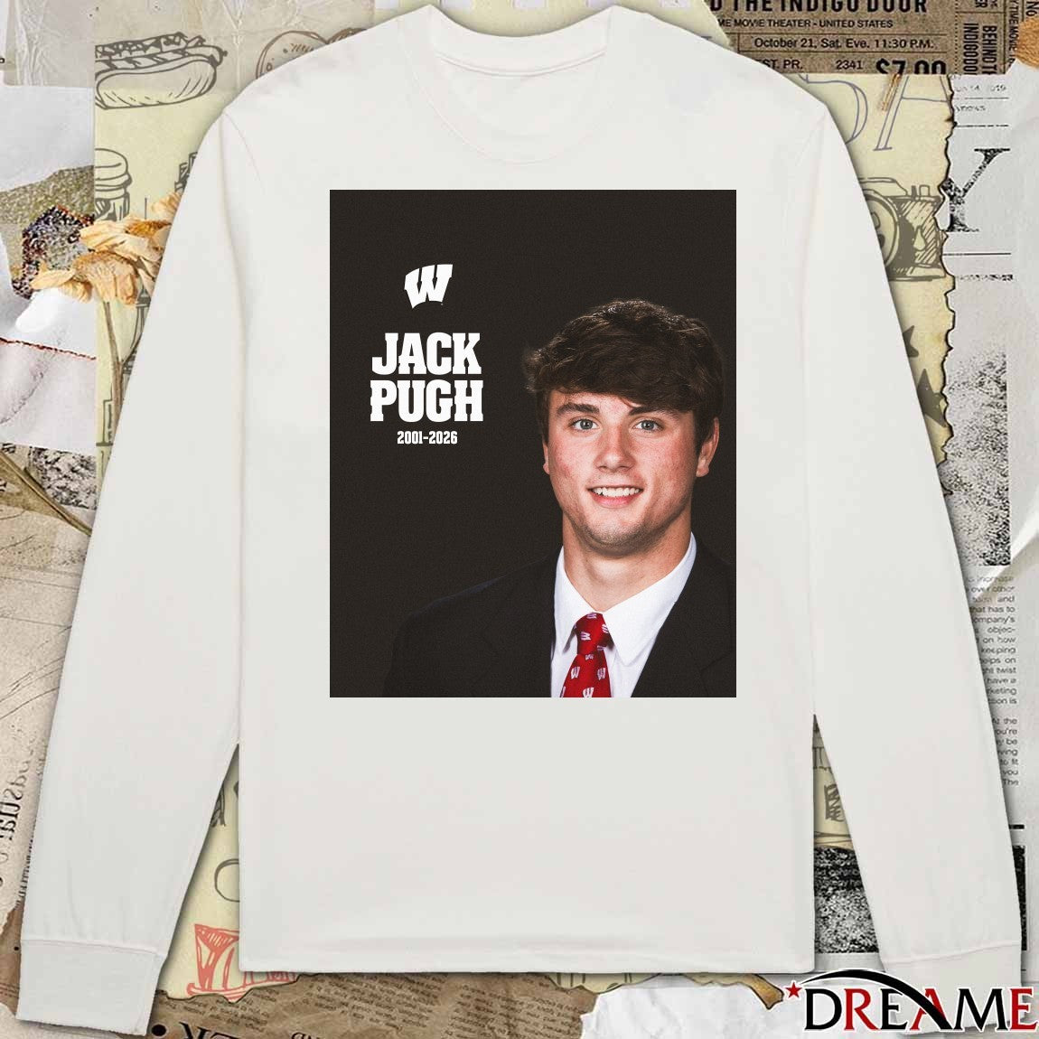 Jack Pugh 2001 – 2026 Wisconsin Badgers Football Poster t-shirt