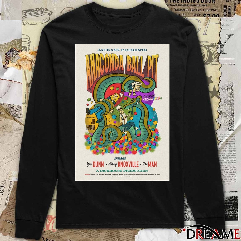 Jackass Presents Anaconda Ball Pit Ryan Dunn, Johnny Knoxville, and Wee Man Poster t-shirt