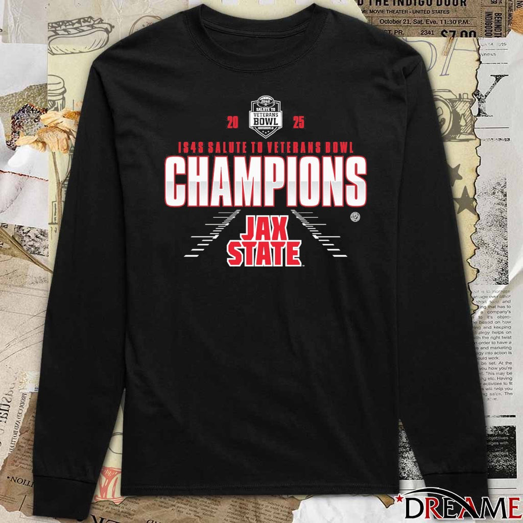 Jacksonville State Gamecocks 2025 IS4S Salute to Veterans Bowl Champions t-shirt