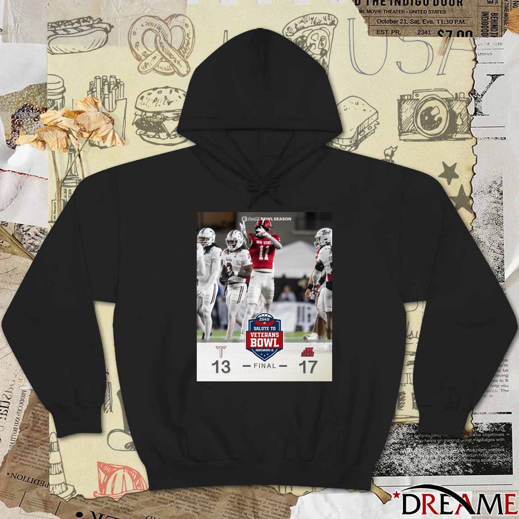 Jacksonville State defeated Troy Final Score 17 – 13 IS4S Salute to Veterans Bowl 2025 Poster t-shirt