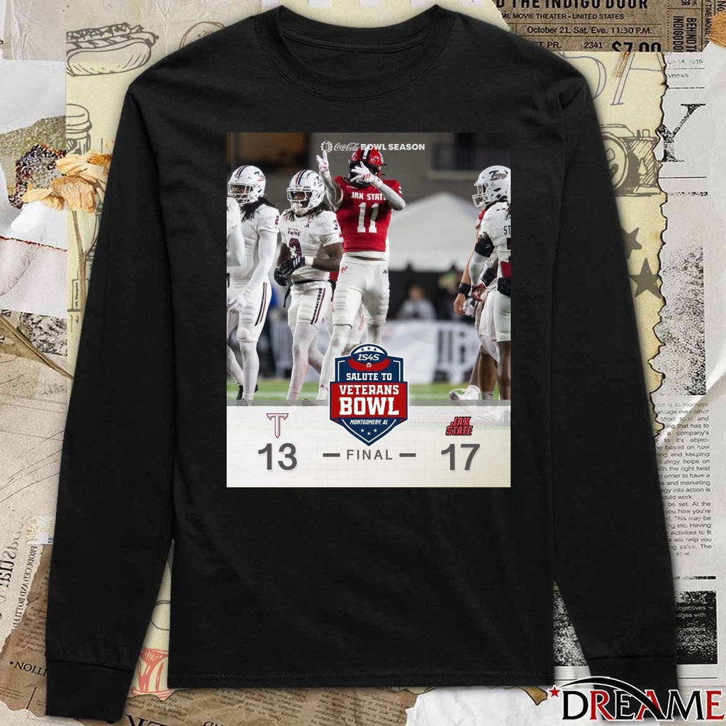 Jacksonville State defeated Troy Final Score 17 – 13 IS4S Salute to Veterans Bowl 2025 Poster t-shirt