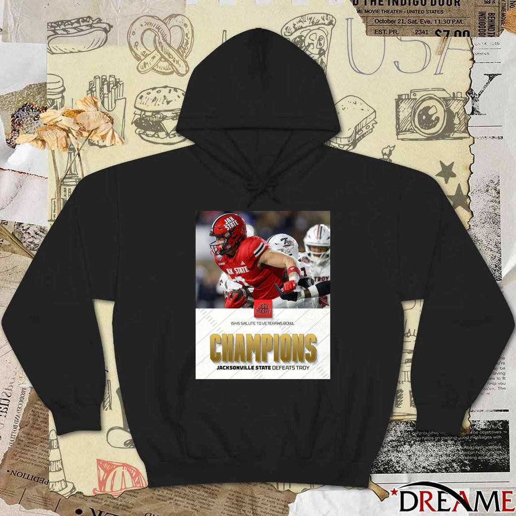 Jacksonville State defeats Troy IS4S Salute To Veterans Bowl Champions Poster t-shirt