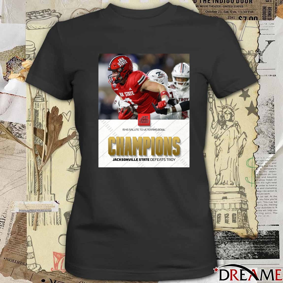 Jacksonville State defeats Troy IS4S Salute To Veterans Bowl Champions Poster t-shirt