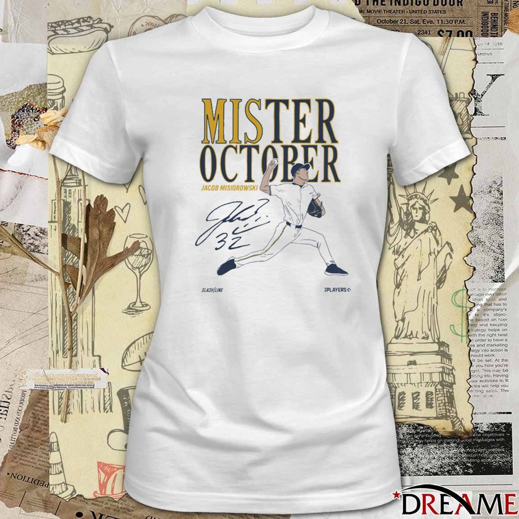 Jacob Misiorowski Mis-ter October Milwaukee Brewers MLB Signature t-shirt