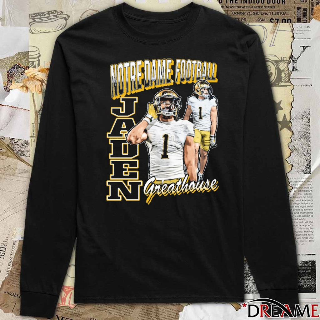 Jaden Greathouse 90s Notre Dame Fighting Irish Football NCAA 2025 t-shirt