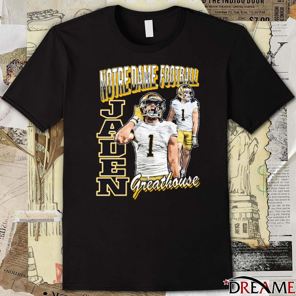 Jaden Greathouse 90s Notre Dame Fighting Irish Football NCAA 2025 t-shirt