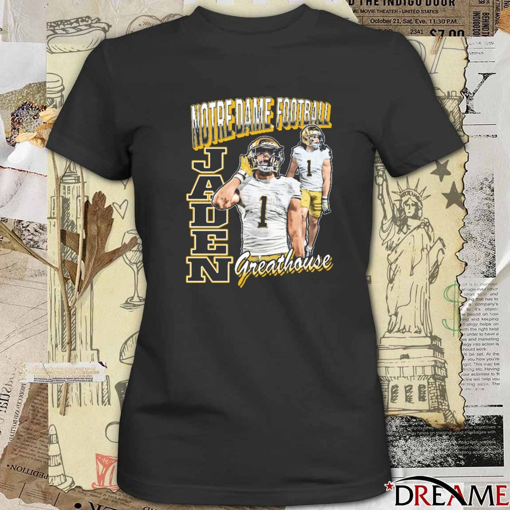 Jaden Greathouse 90s Notre Dame Fighting Irish Football NCAA 2025 t-shirt