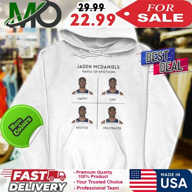 Jaden McDaniels Minnesota Timberwolves Range of Emotions NBA Basketball Fan T-Shirt