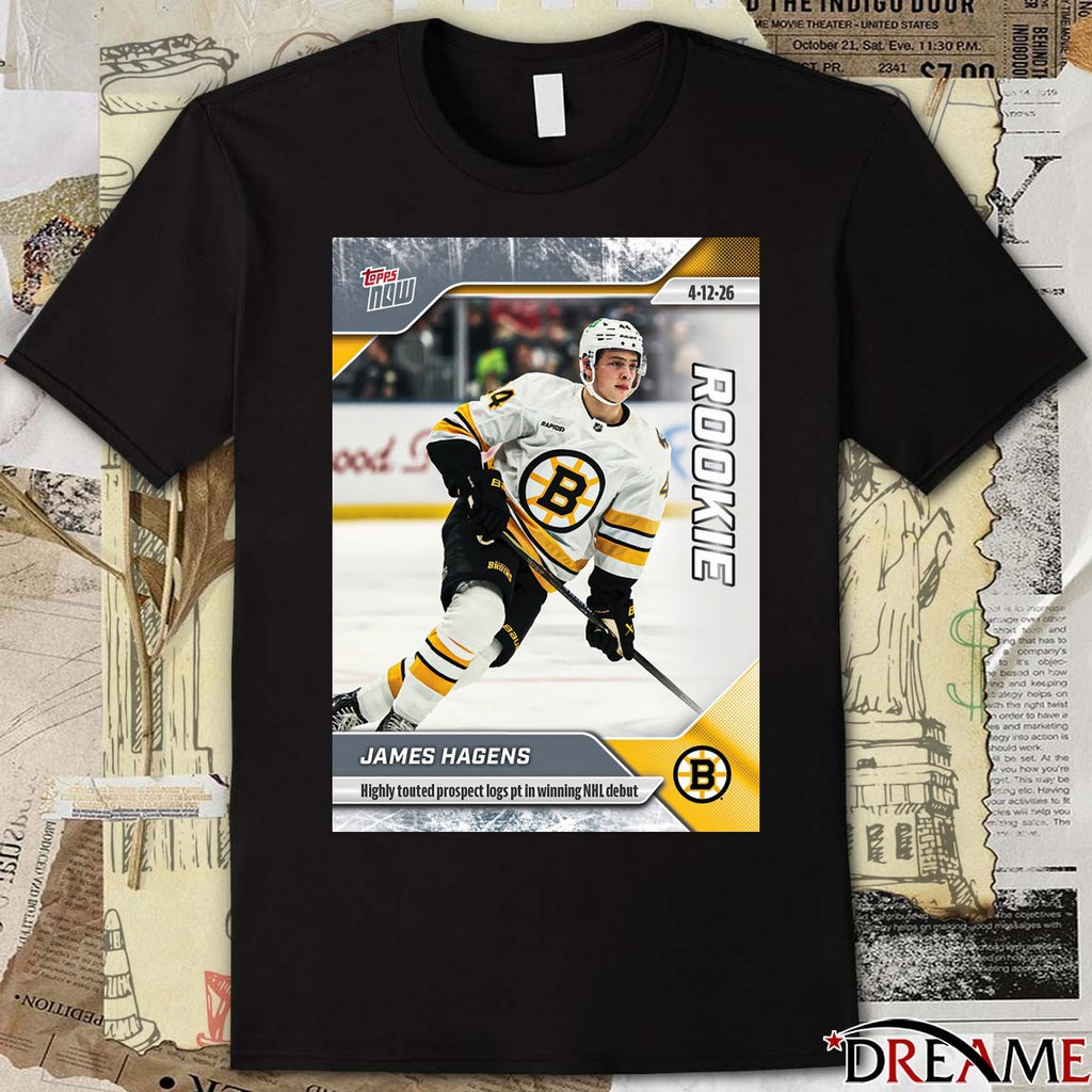 James Hagens Highly Touted Prospect Logs Pt In Winning NHL Debut 2025-26 NHL Topps NOW t-shirt