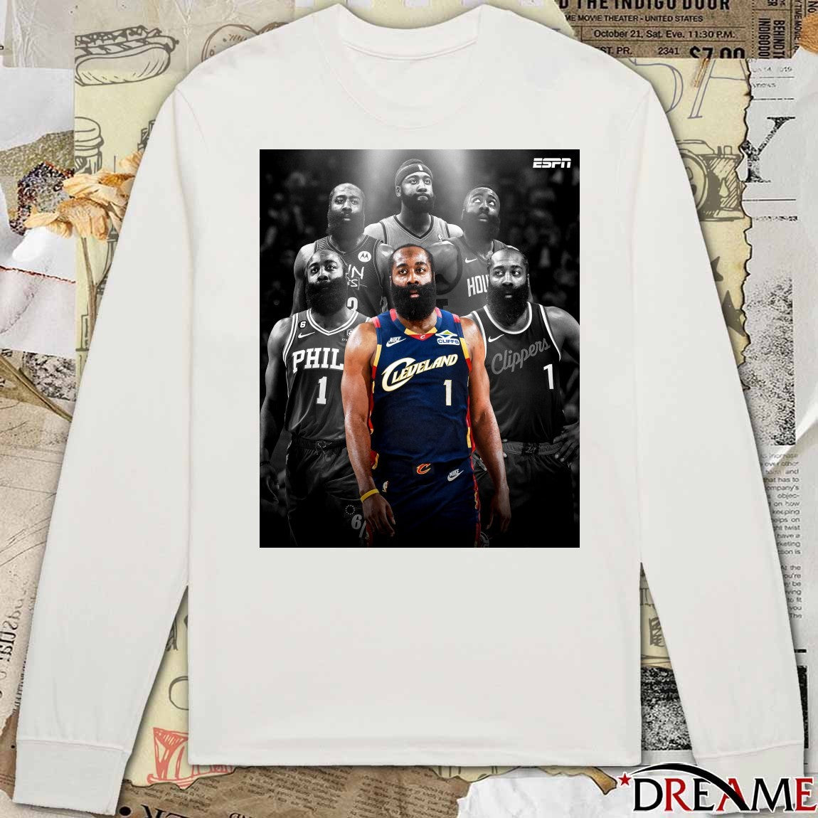 James Harden Cleveland Cavalier Sixth Team In His NBA Career Poster t-shirt