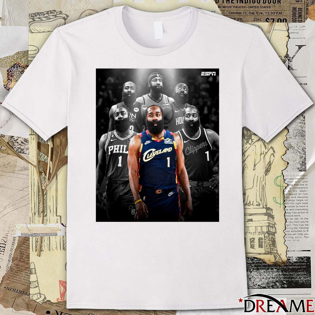 James Harden Cleveland Cavalier Sixth Team In His NBA Career Poster t-shirt
