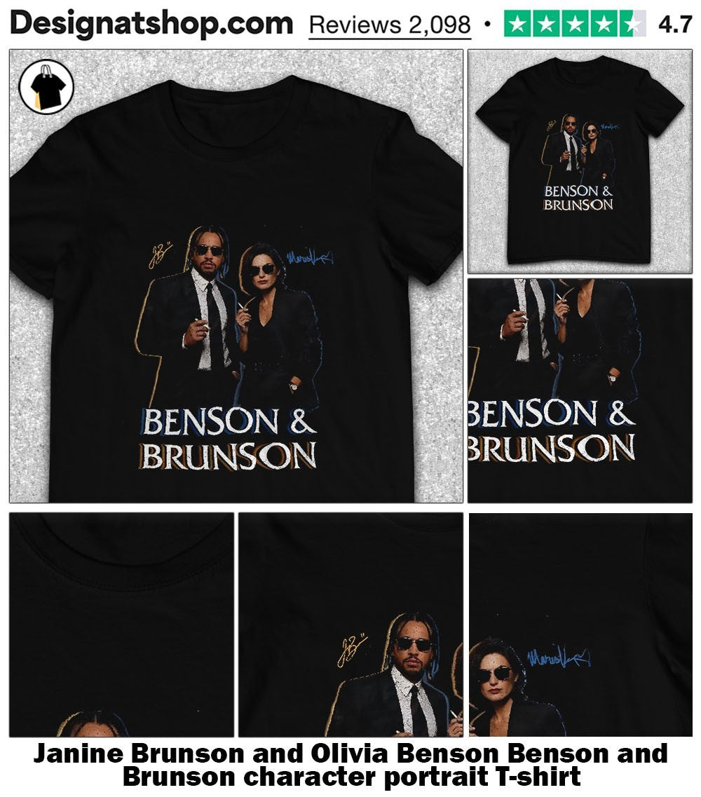 Janine Brunson and Olivia Benson Benson and Brunson character portrait shirt