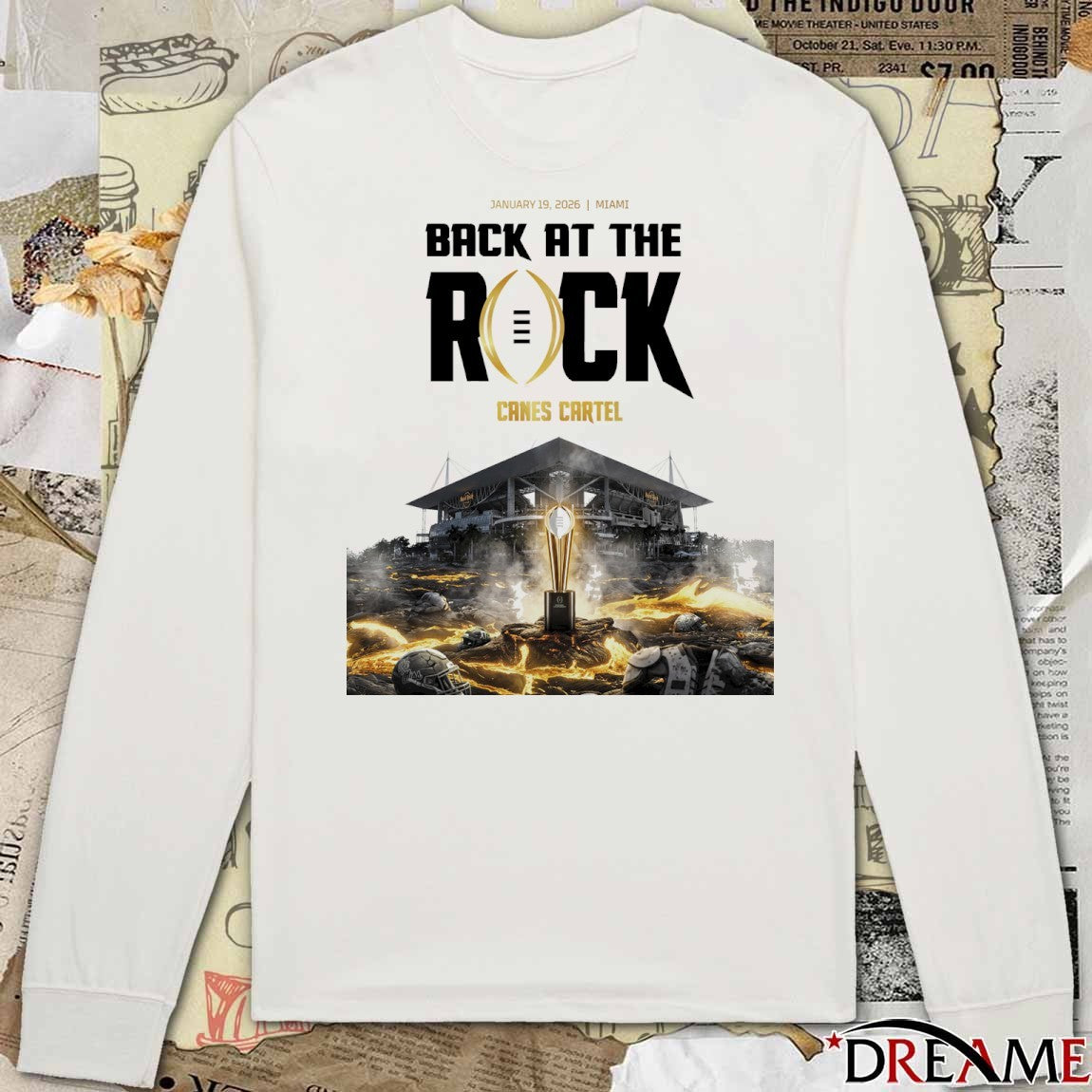 January 19 2026 Miami Back At The Rock CFP Football t-shirt