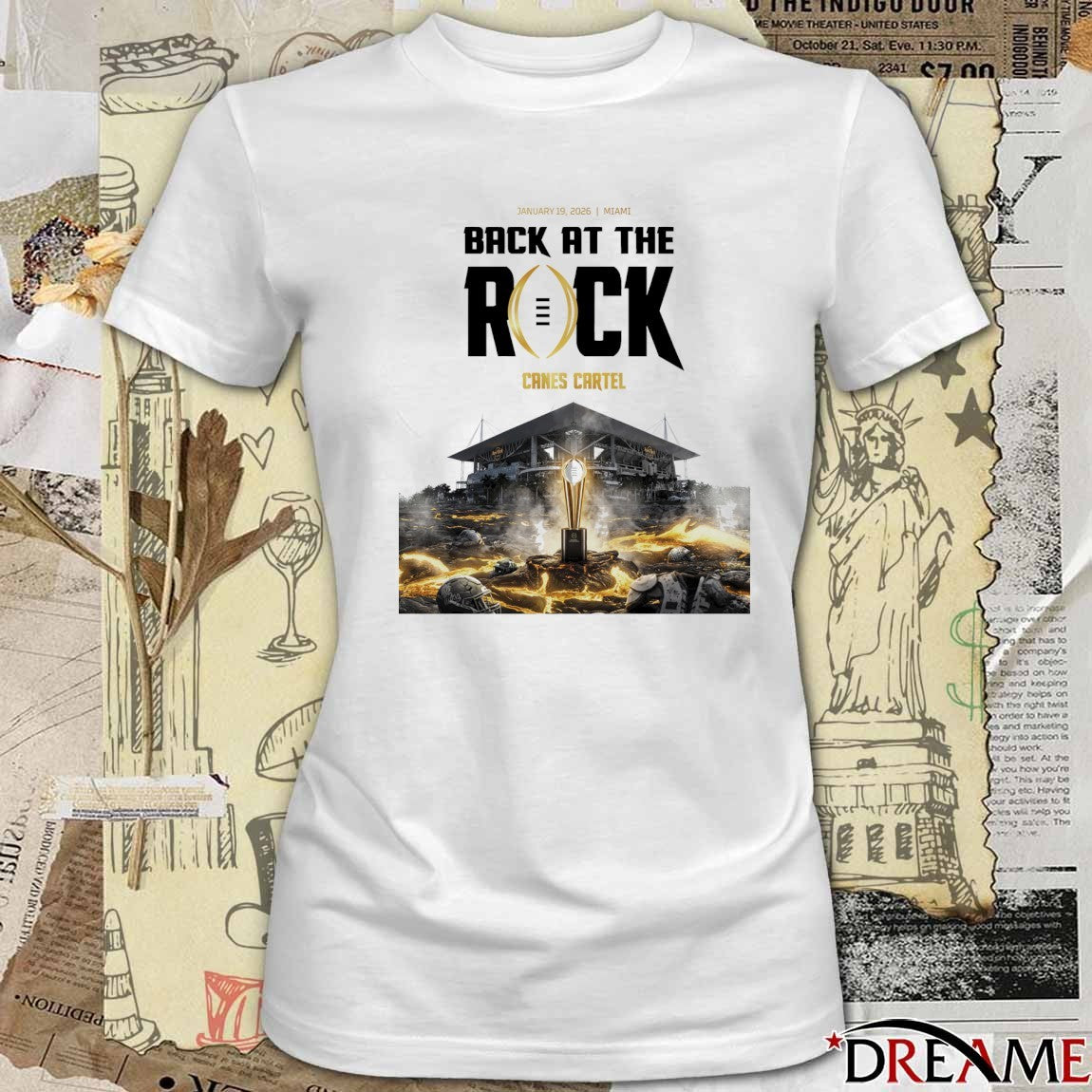 January 19 2026 Miami Back At The Rock CFP Football t-shirt