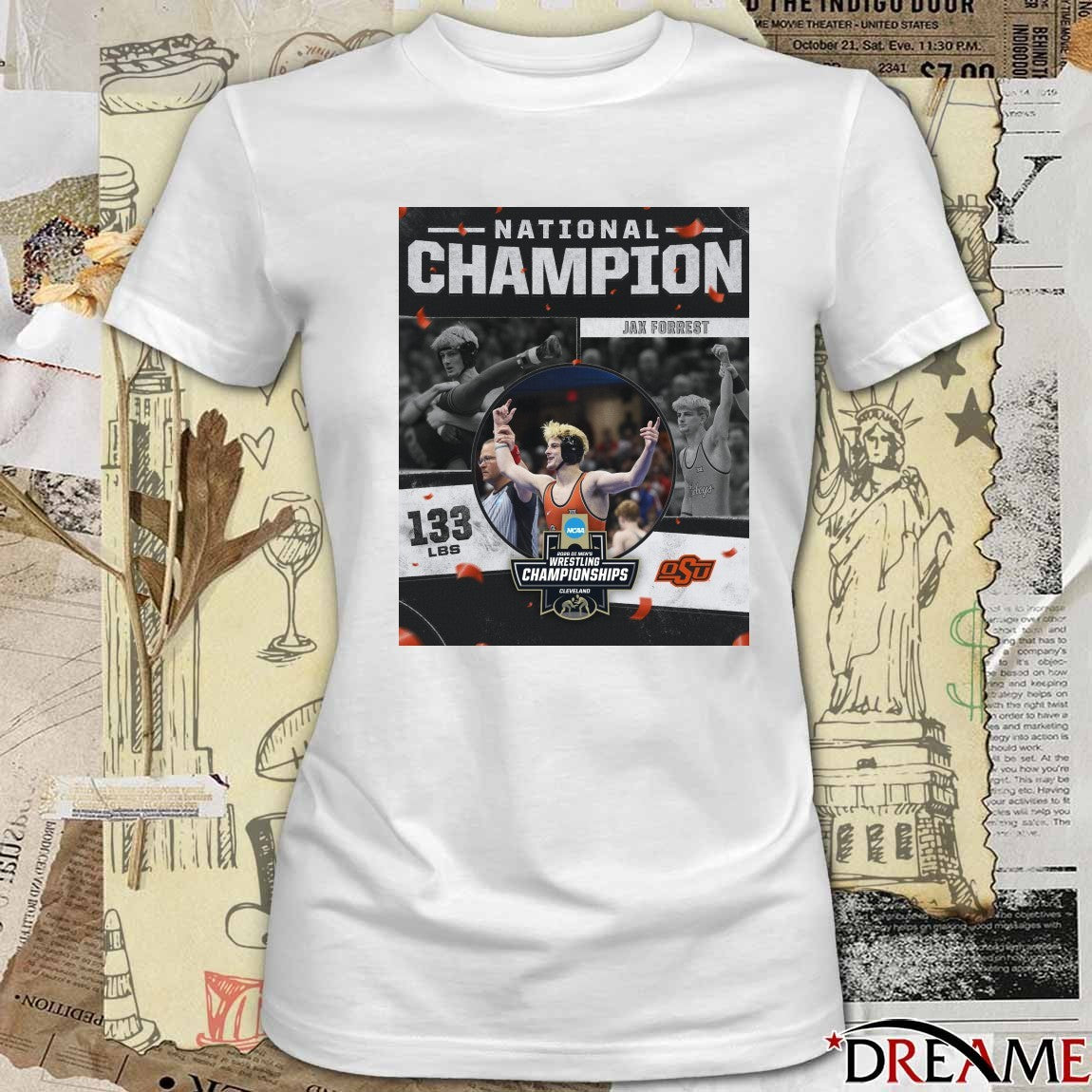 Jax Forrest 2026 NCAA Men’s Wrestling National Champion 133 lBS OSU Cowboy t-shirt