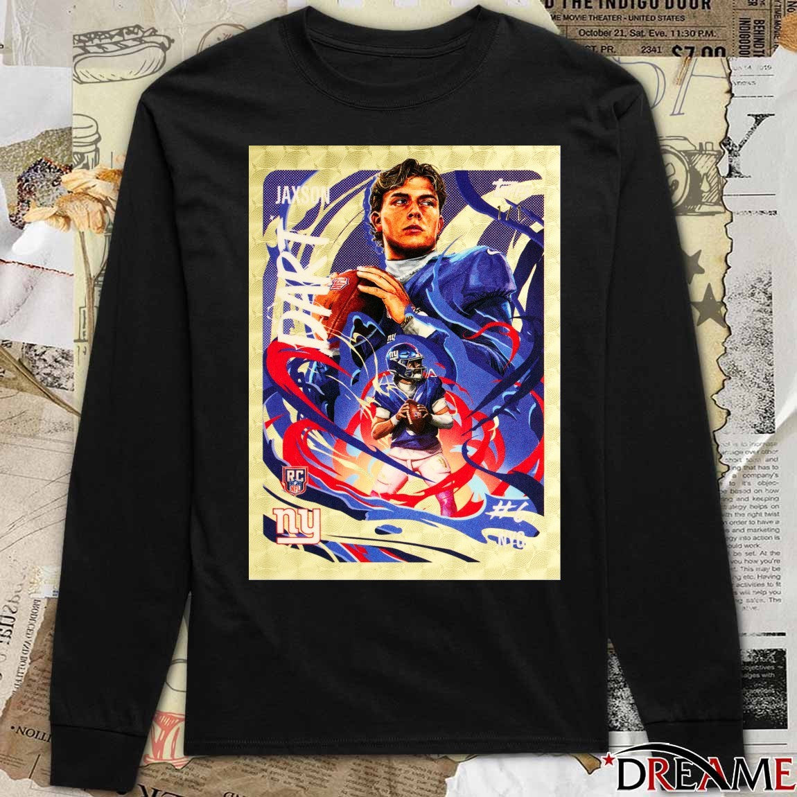 Jaxson Dart’s 1-of-1 Ultra Violet Superfractor Topps Poster t-shirt