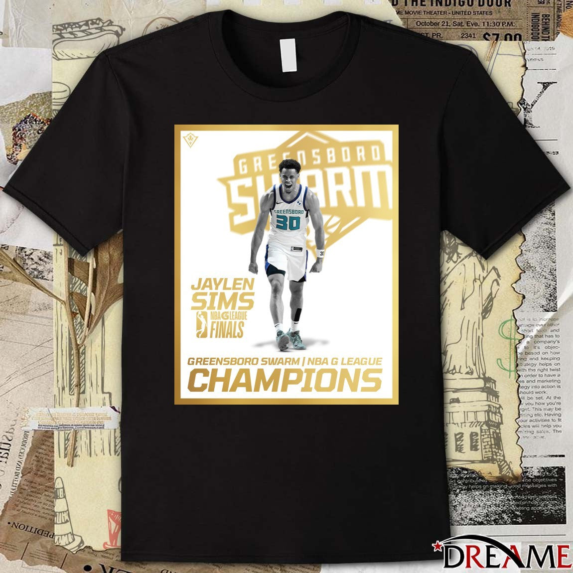 Jaylen Sims NBA G League Finals Greensboro Swarm Champions 2026 Poster t-shirt