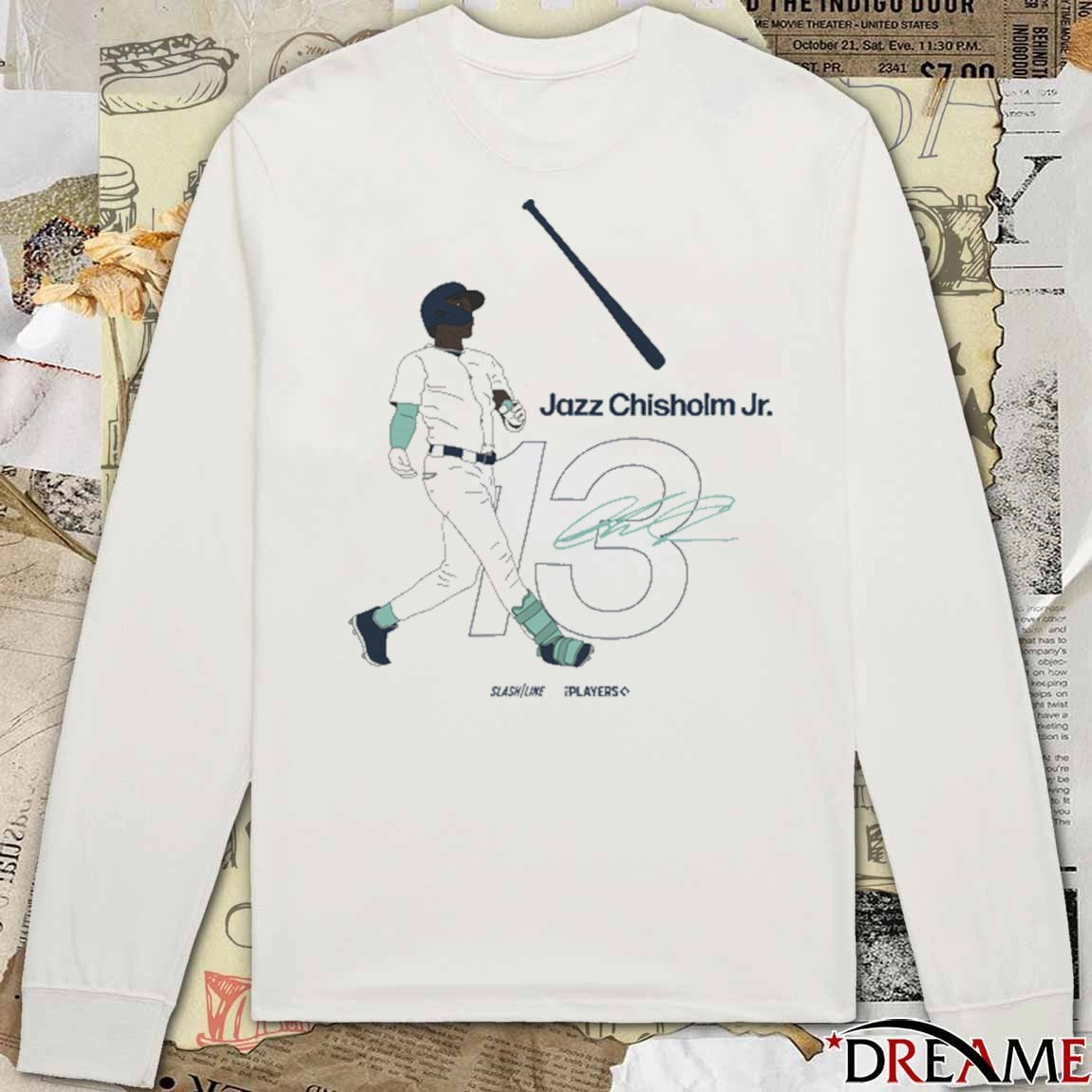 Jazz Chisholm Jr. Jazz Bat Flip New York Yankees MLB Slash Line Signature t-shirt