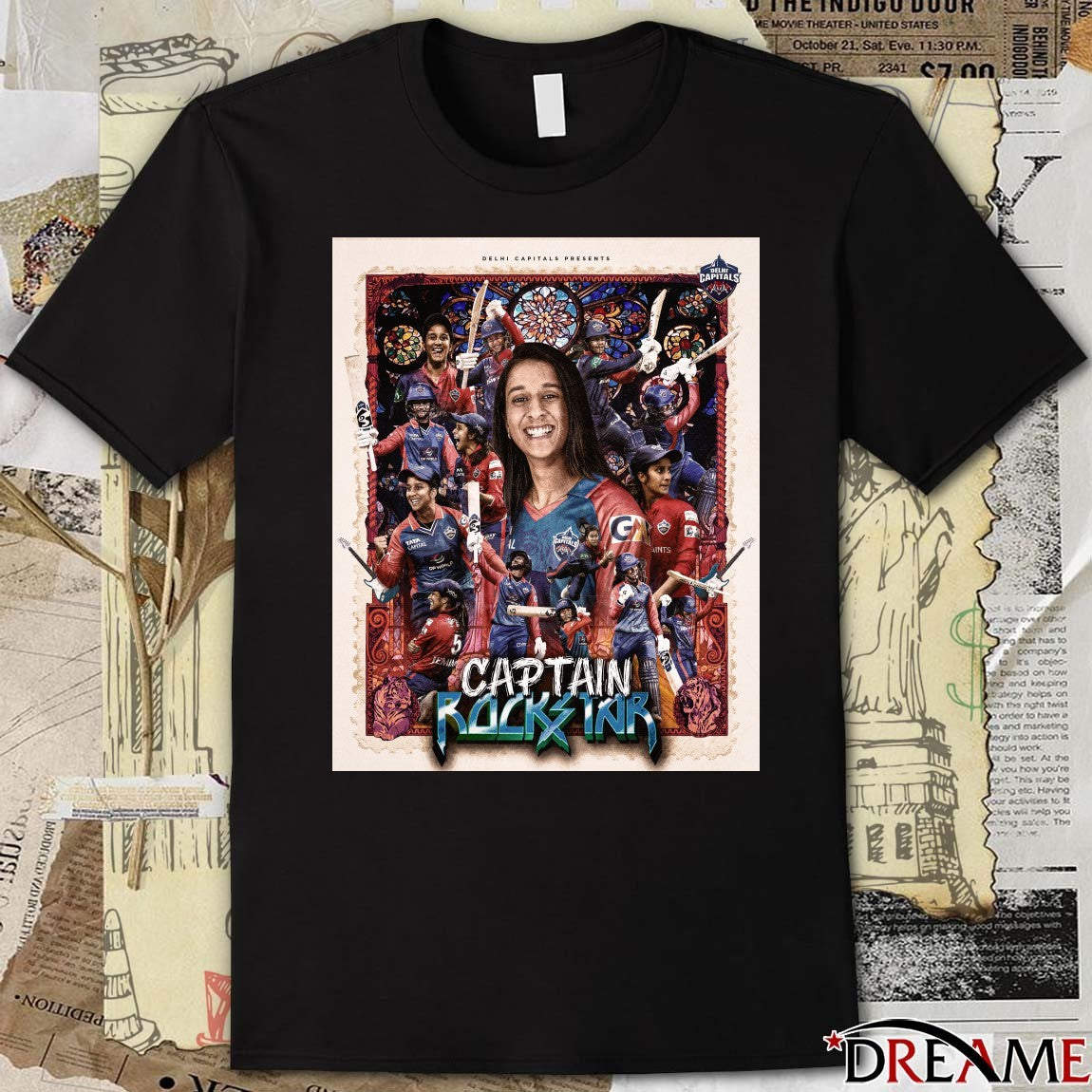 Jemimah Rodrigues Captain Rockstar 2026 Women’s Premier League Poster t-shirt