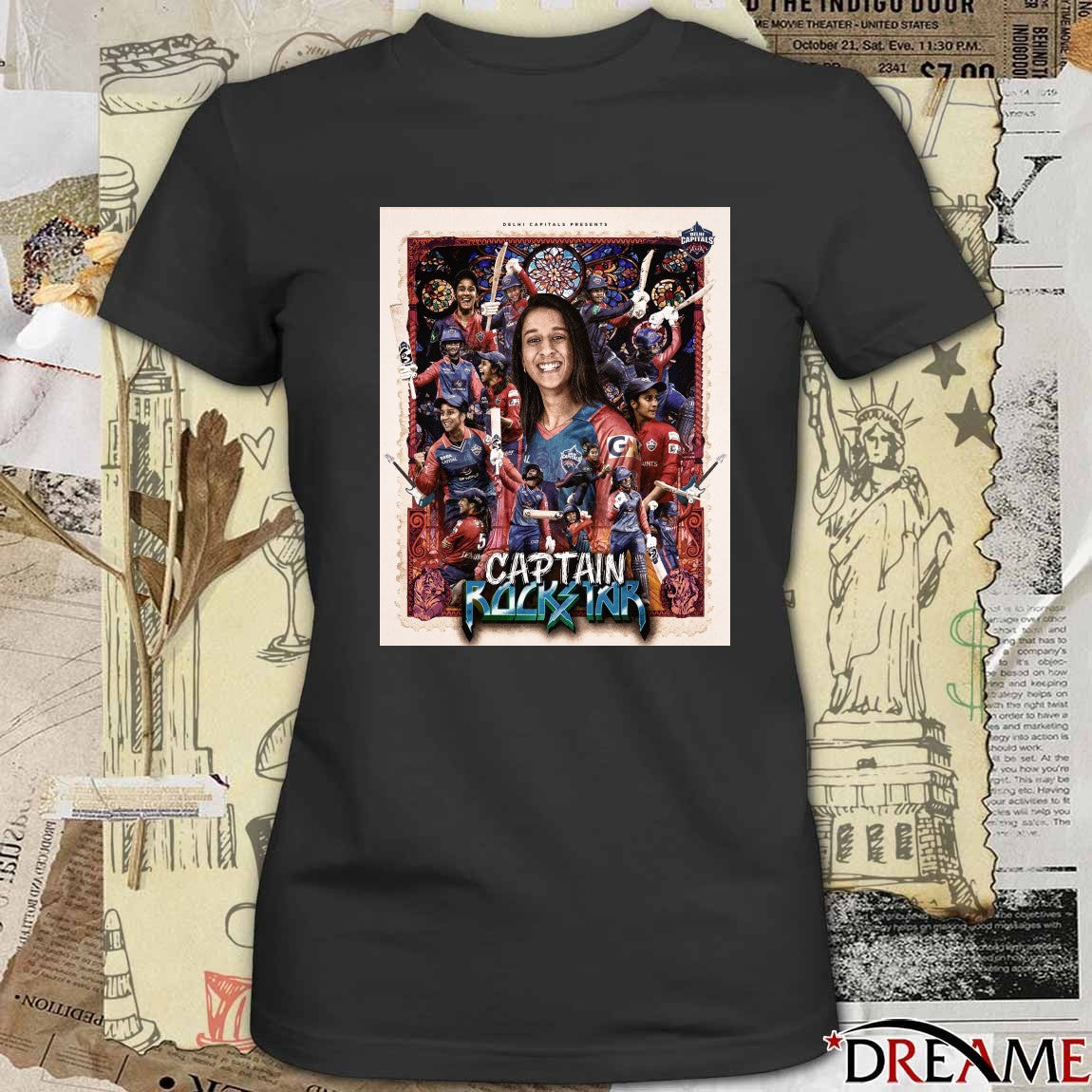 Jemimah Rodrigues Captain Rockstar 2026 Women’s Premier League Poster t-shirt