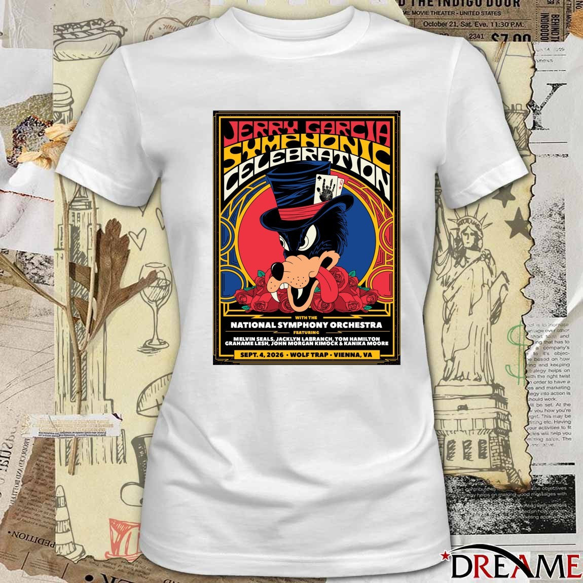 Jerry Garcia Symphonic Celebration September 4 2026 at Wolf Trap in Vienna VA Poster t-shirt