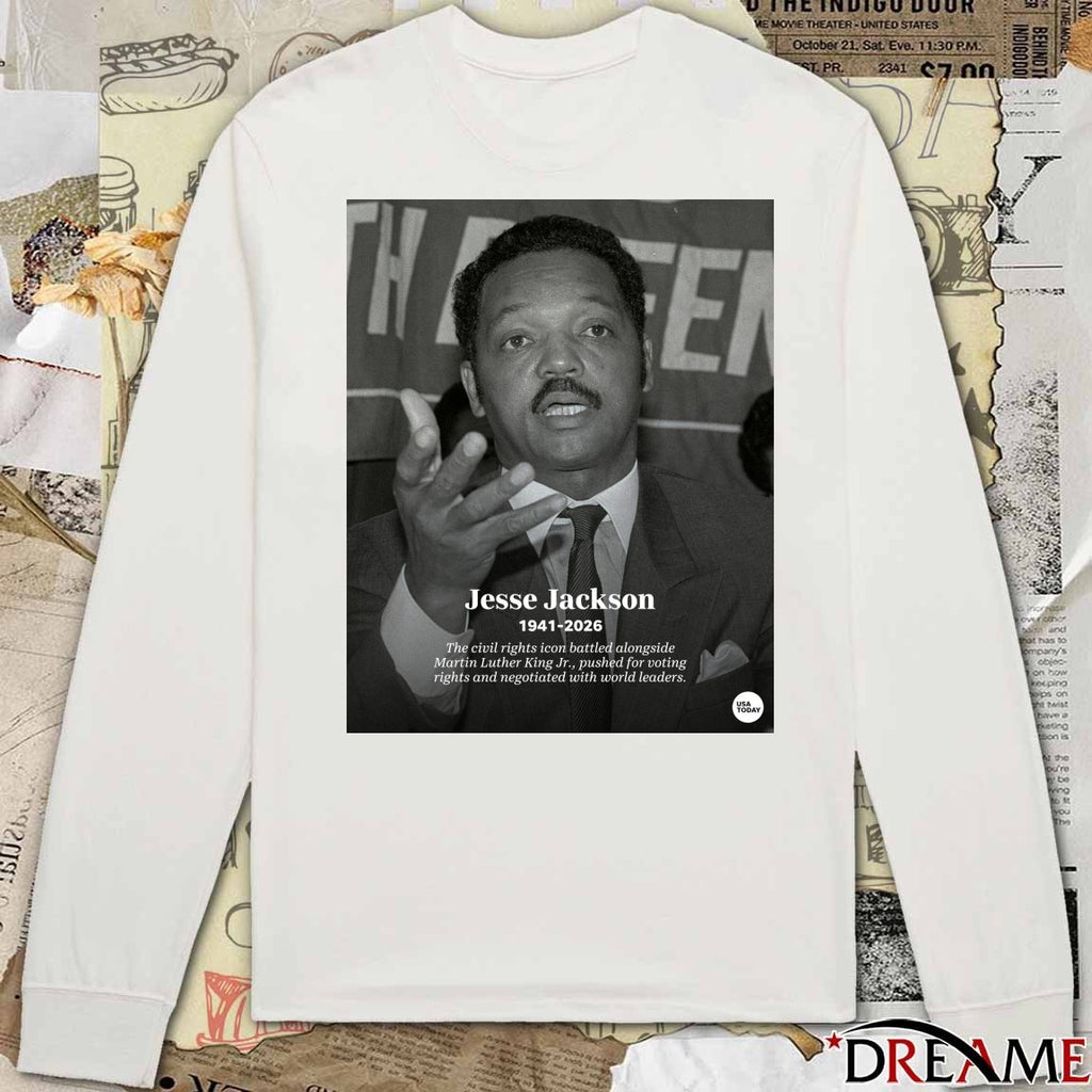 Jesse Jackson 1941-2026 The Civil Rights Icon Battled Alongside Martin Luther King Jr. Pushed For Voting Rights And Negotiated With World Leaders t-shirt
