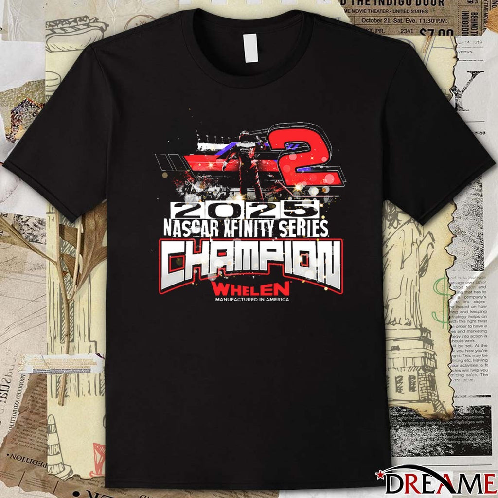 Jesse Love 2025 NASCAR Xfinity Series Champion Whelen Engineering Company t-shirt