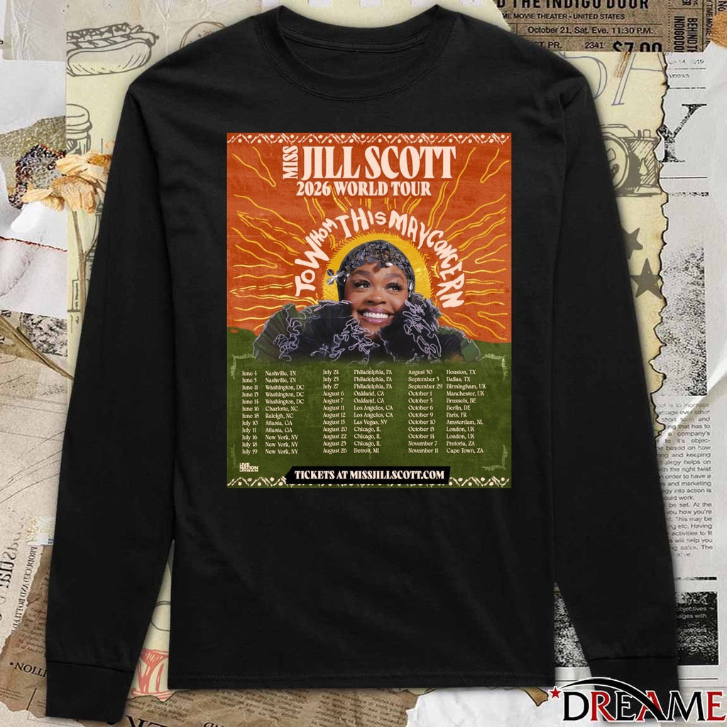 Jill Scott 2026 World Tour To Whom This May Concern Poster t-shirt