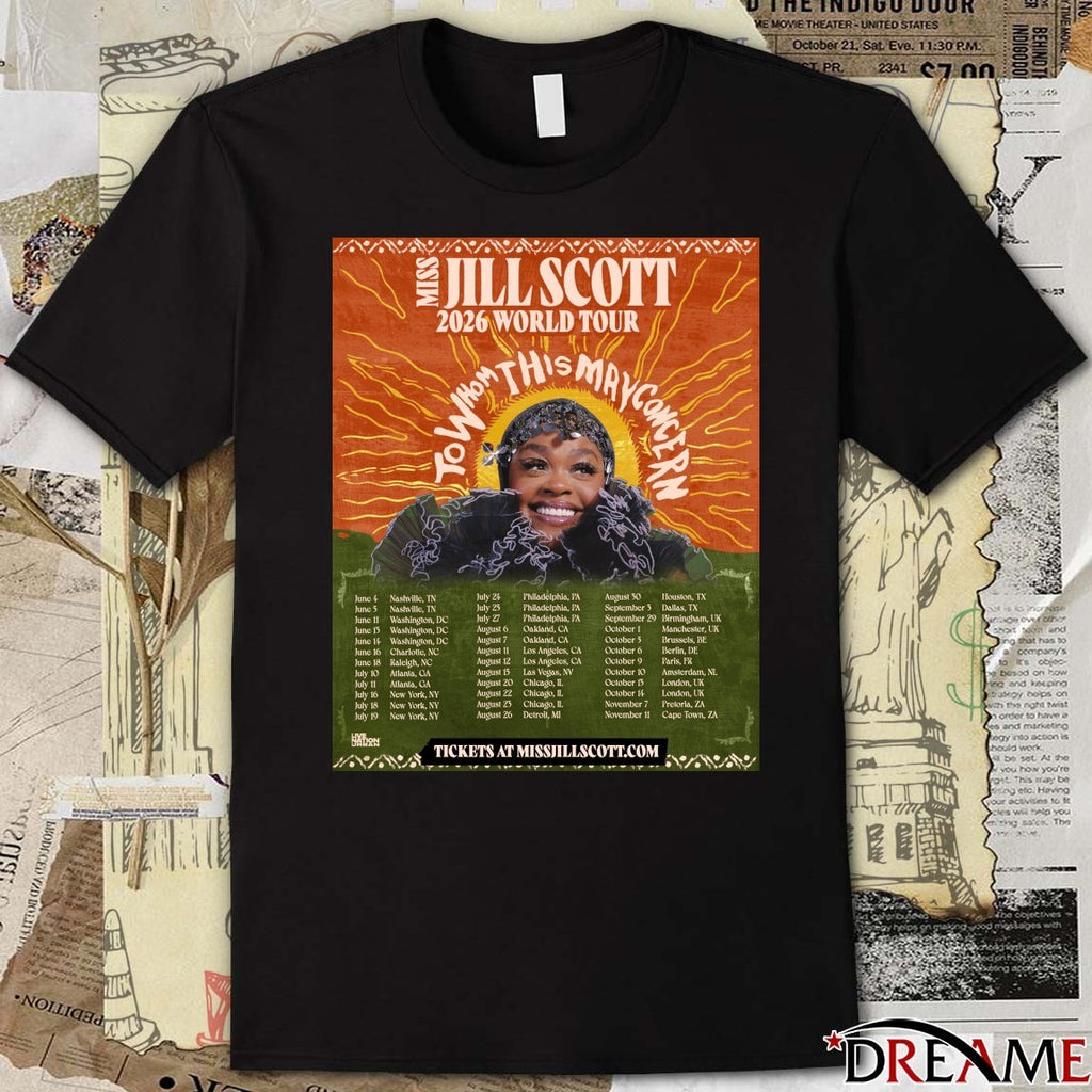 Jill Scott 2026 World Tour To Whom This May Concern Poster t-shirt